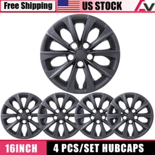 4Pcs 16''Wheel Rim Cover Hubcaps For 2015 2016 2017 Toyota Camry Black Trim Ring