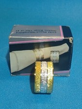 Vintage Silver plated & Gold Plated Box Set Of 4 Napkin Rings Unused