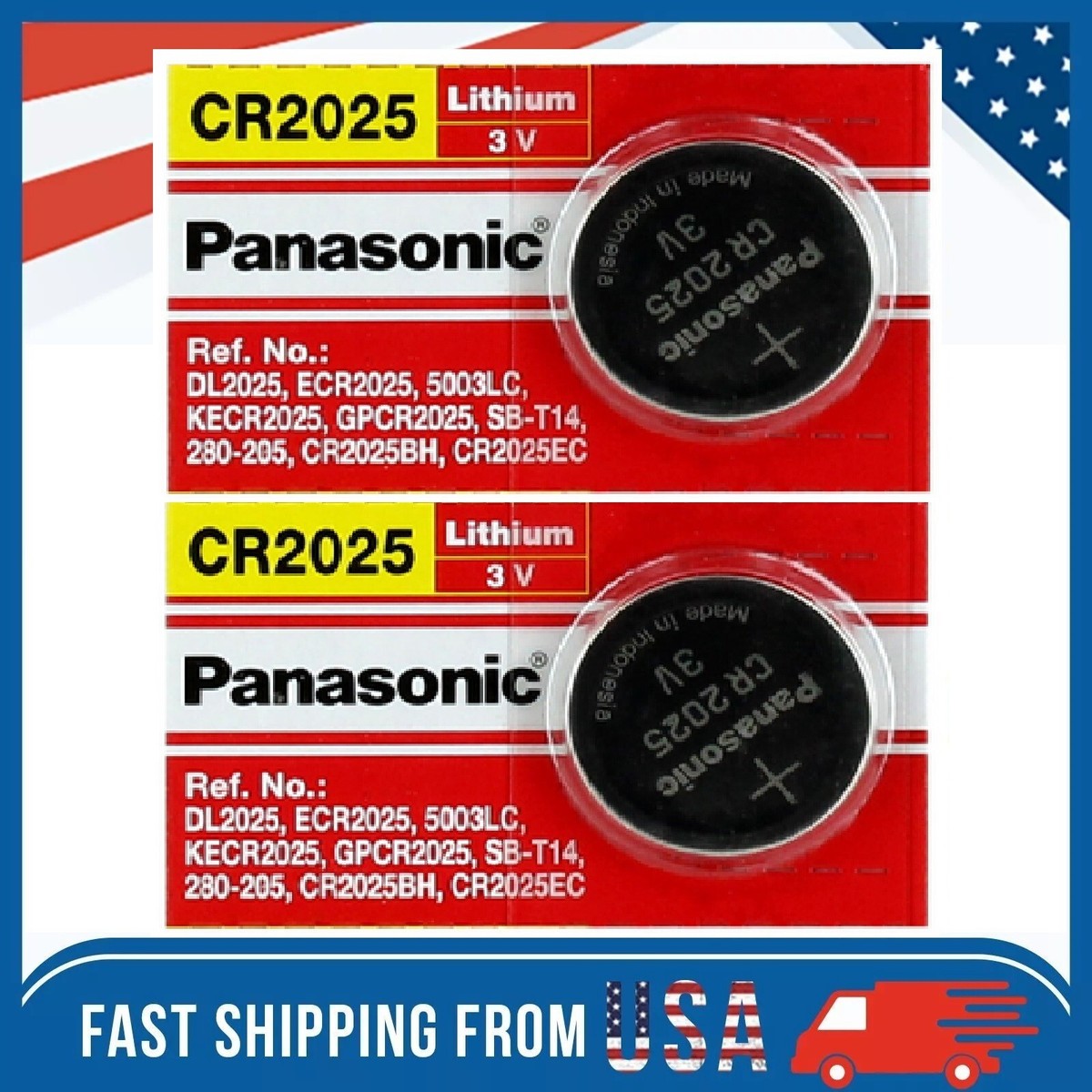 LOT 2-5-10NEW Panasonic 3V LITHIUM BATTERY CR2025 2025 BR2025 DL2025 Button Cell