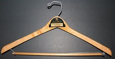 vintage Crawford  Zimmerman Flint, MI maple wooden clothes hanger w/pants bar