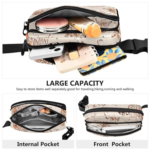 Fanny Pack Crossbody Waist, Fashion Waist Bag Stylish Wild Animals Tigers - Bild 3 von 7