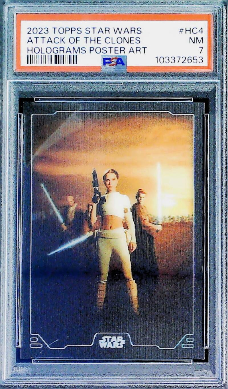 Attack of the Clones #HC-4 Star Wars 2023 Topps Holograms Poster Art trading card — raw and PSA graded price guide