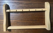 Vintage Wood Souvenir Spoon Holder Wall Display Rack - Holds 6 spoons - NEW