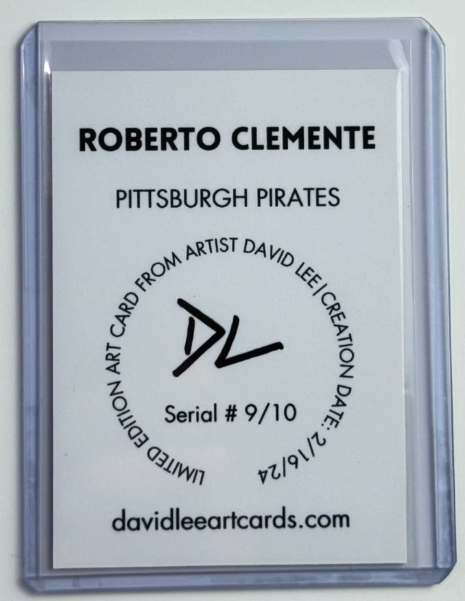 Tarjeta coleccionable firmada por artista limitado de Roberto Clemente "Pittsburgh Pirates" 9/10 Foto 2 de 2