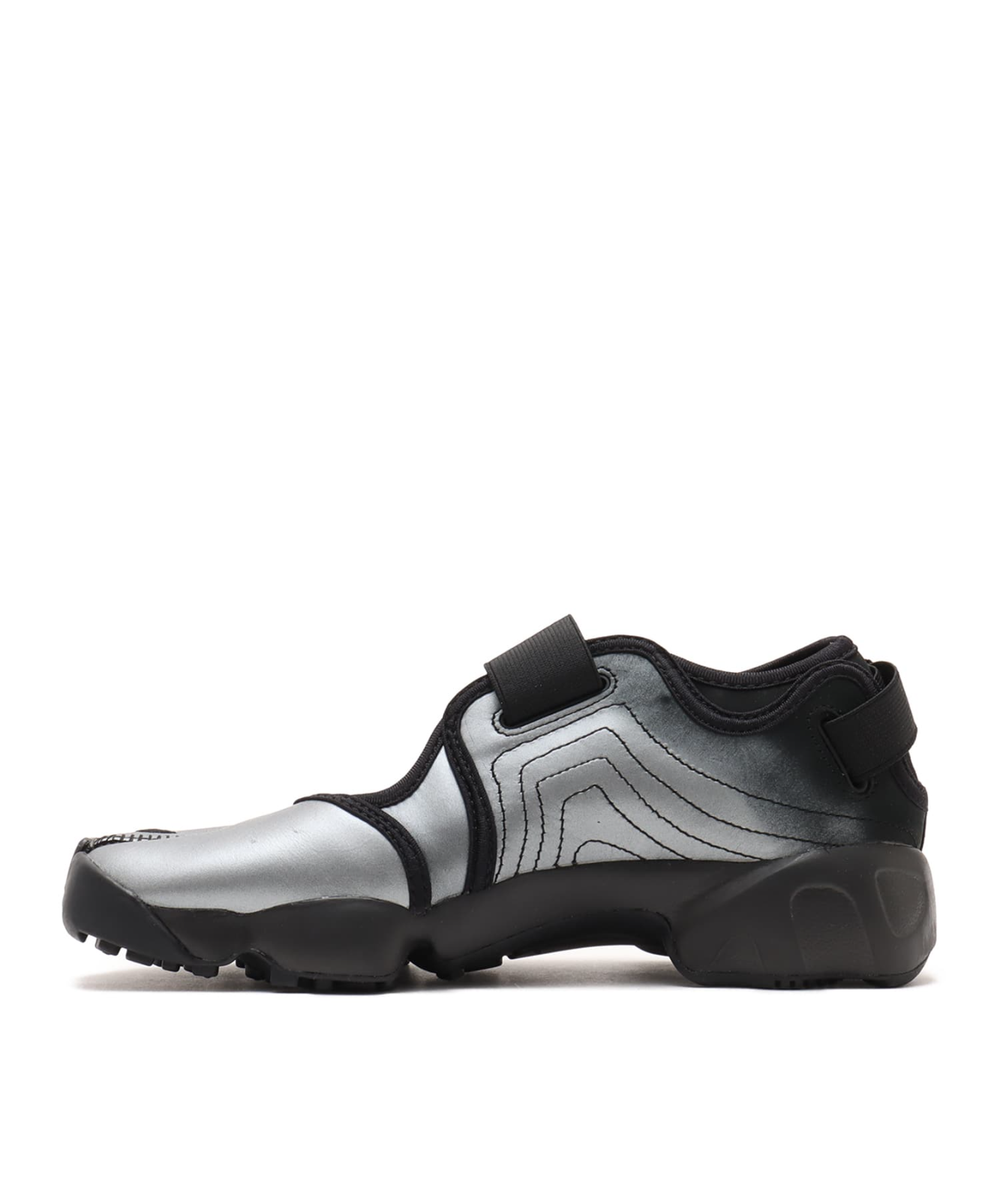 Nike Air Rift Women's Shoes Leather Metallic Silver Black IH3656