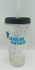 Carolina Panthers NFL Crystal Freezer 14 oz Tumbler w/Lid  Straw