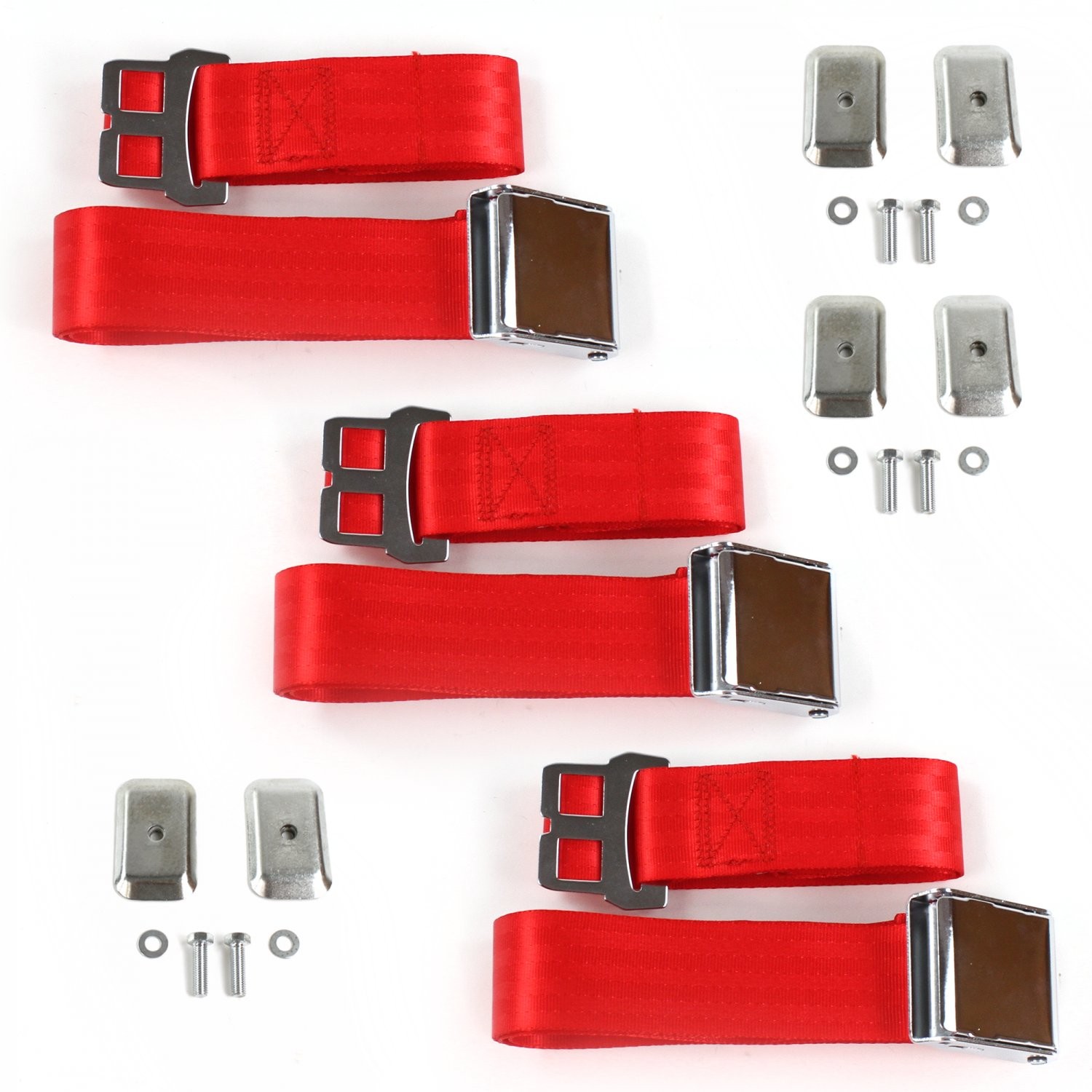Ford GT40 1964 - 1969 Airplane 2pt Red Lap Bench Blt Kit w/BKTS 3 Belts  