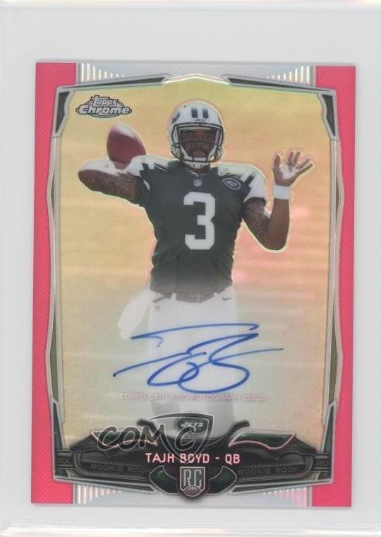 2014 Topps Chrome Mini BCA Pink Refractor Rookie 58/75 Tajh Boyd Auto RC 0c2