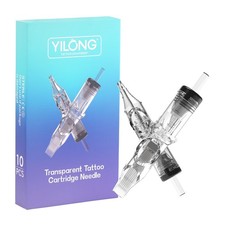 10Pcs YILONG Tattoo Cartridge Needles Disposable Transparent for Liner Shader