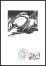 2957 N°2236 Rugby phase de jeu combet 1982 Epreuve d'artiste artist proof de com