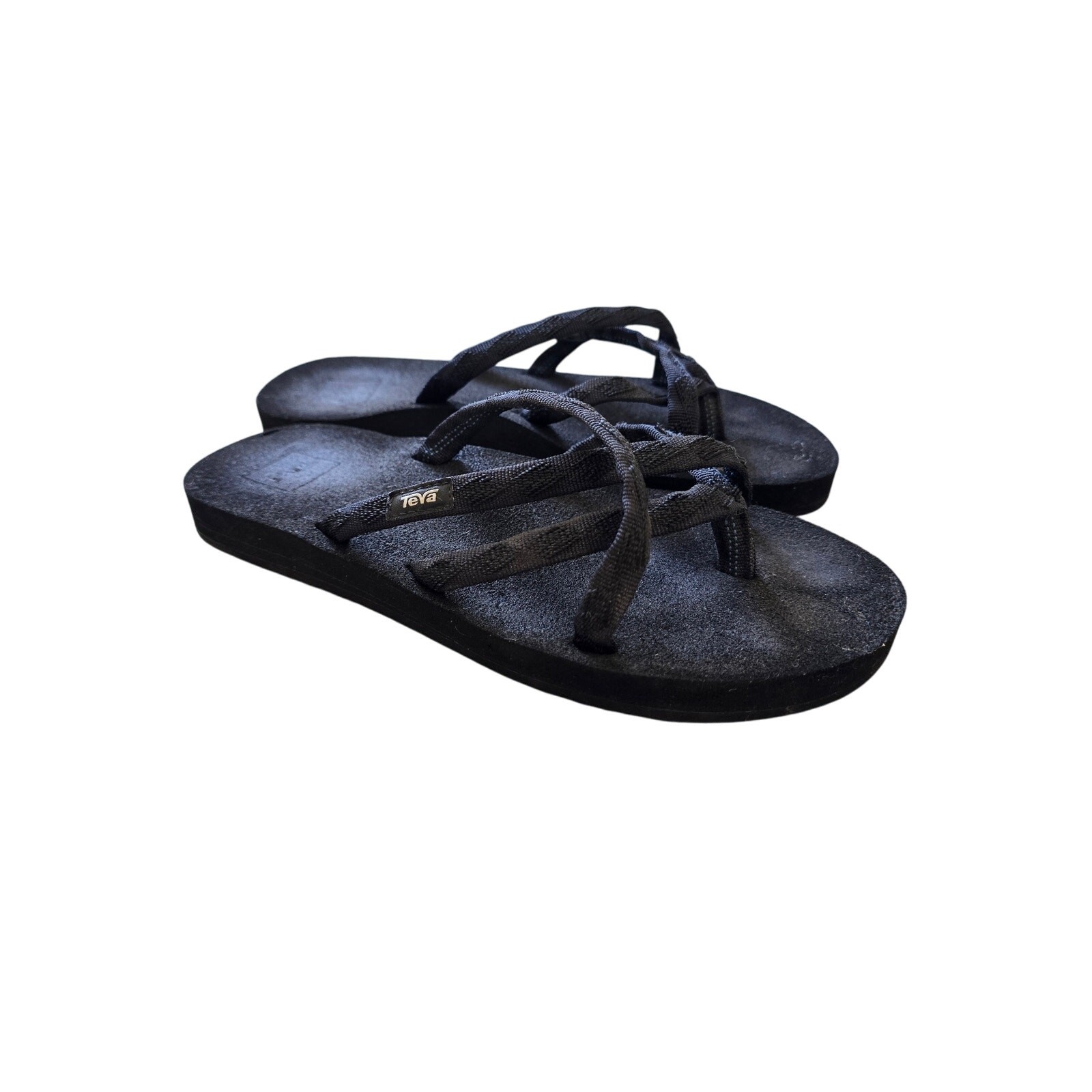 Teva Women's Olowahu Flip Flop Sandals Black Size 8