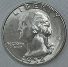 1954 S Washington Quarter 90% Constitutional Silver BU 25c US Coin