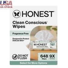 Compostable Baby Wipes Hypoallergenic Plant-Based 648 Count Thick Soft Unscented