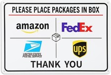 Thten Package Delivery Sign 12x8 inches, all deliveries here sign