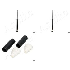 2x ASHIKA STOßDÄMPFER + PROTECTION KIT HINTEN für VW POLO 9N 6R1 6C1 AB BJ 2001