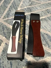 Wodden Handle Spanking Binding Whip PU Leather Flogger Spanking Paddle for Adult