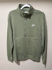 Nike NSW Sportswear Club Pullover Sweatshirt Mens MEDIUM M Olive Green NEW