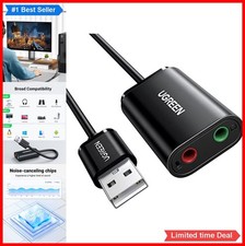USB to Audio Jack Adapter External Sound Card 3.5mm Headphone Microphone DAC