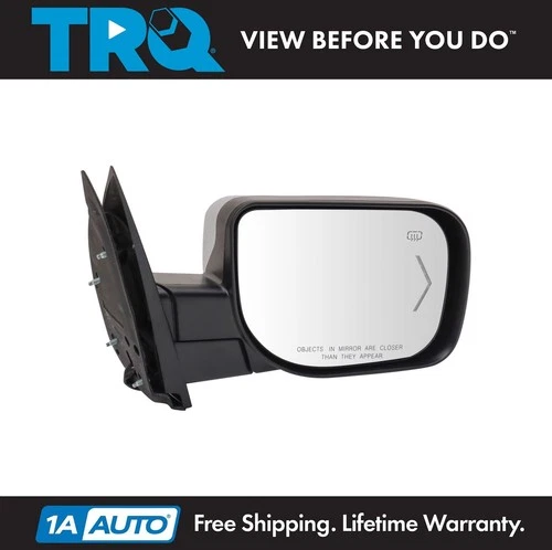 TRQ Mirror Power Heated Memory Turn Puddle Light Chrome RH for QX56 Armada Titan