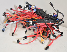 LOT of 89 VARIOUS SATA Cables BLACK RED ORANGE BLUE Various Lengths