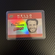 2025-26 MVP Hello My Name Is Stickers #HNI-3 Owen Sillinger RC Rookie Blue Jacke