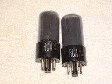 2 x 6V6gt RCA Tubes*Smoked Glass*Very Strong Matched Pair*#9