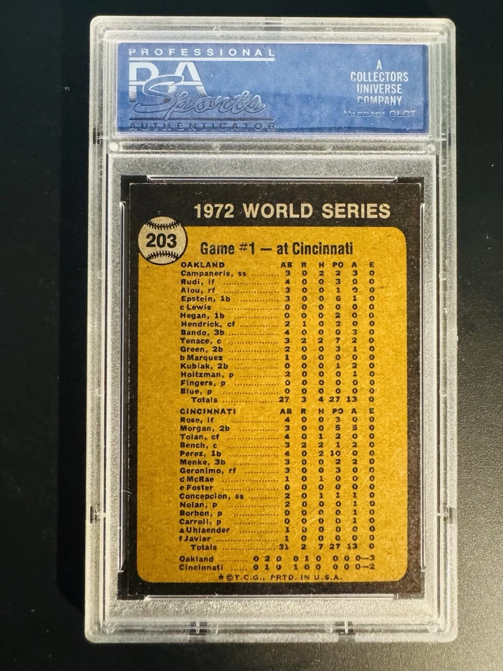 1973 Topps - 1972 World Series Gene Tenace #203 - Image 2 of 2