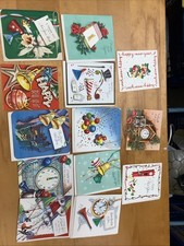 Vintage Greeting Card Happy New Year Lots Of 10 Cards c1940s