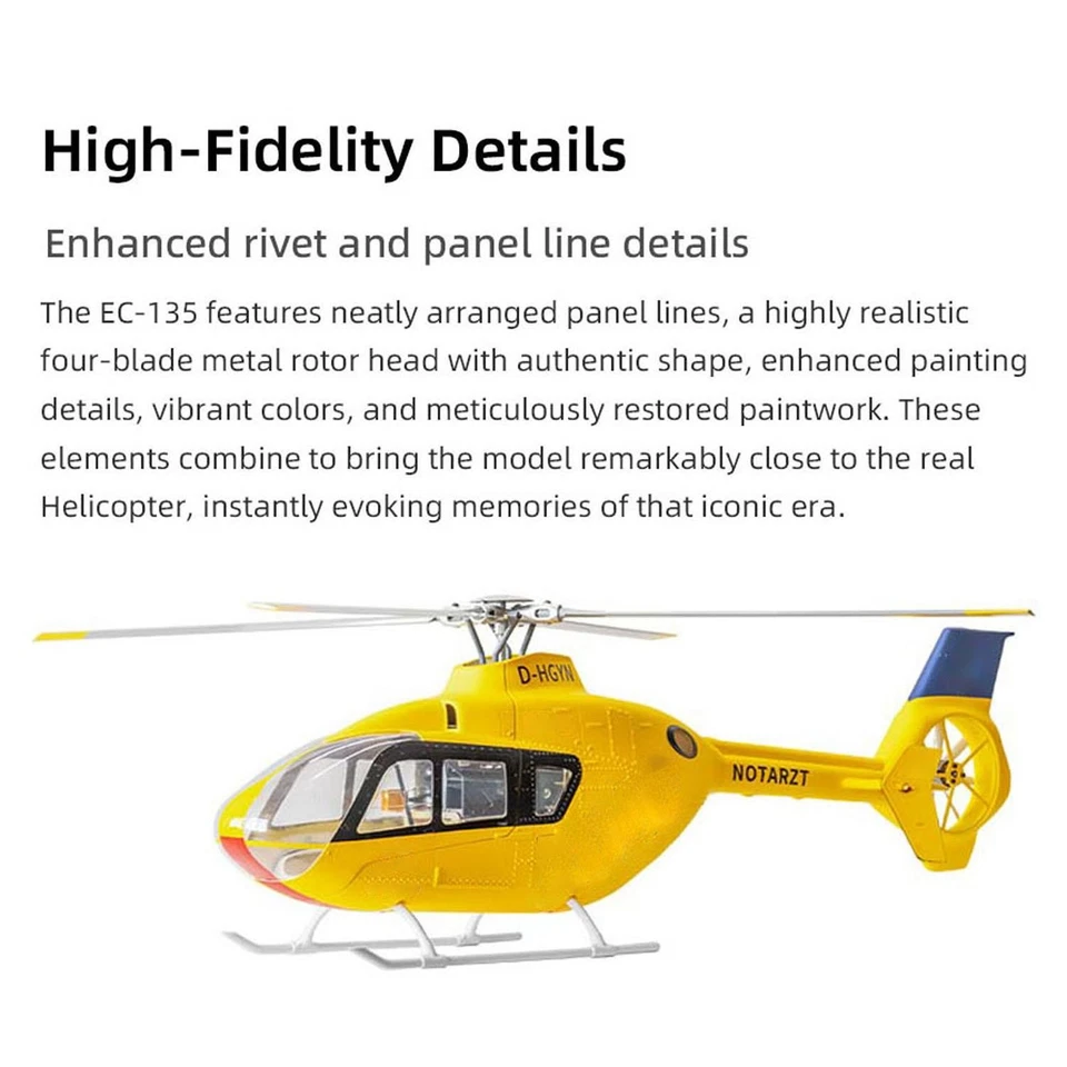 FLYWING EC 135 6CH RC Helicopter RTF with H-ACE FBL GPS Dual Brushless Motors - Image 4 of 4
