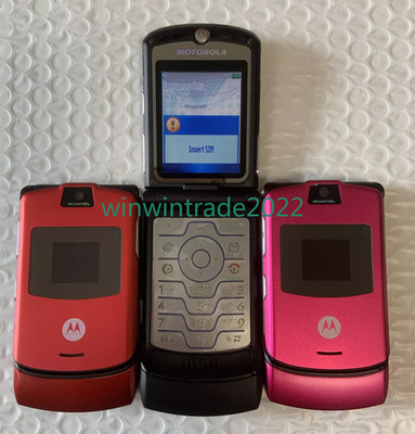 Original Motorola RAZR V3 Unlocked Flip GSM Bluetooth MP4 video  Mobile Phone
