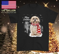 Cute Shih Tzu Christmas Puppy Dog Lover CHRISTMAS 2024 shirt black shirt C70.5