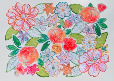 Celebrate Spring Summer Cutout Placemat Floral Embroidered
