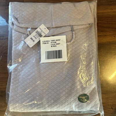 LL Bean Women's SoftLight Quilted Top Reg. M Funnelneck Pullover Neck Lilac New