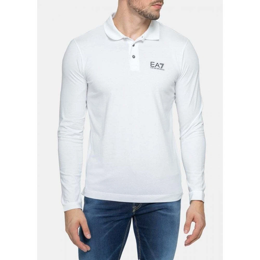 Emporio Armani EA7 Cotton White Long Sleeve Polo eBay
