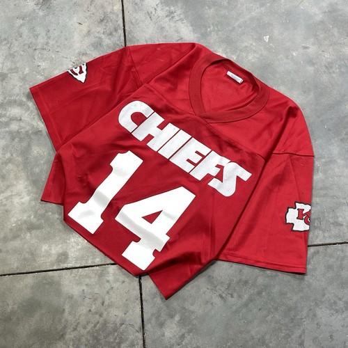 Vintage Kansas City Chiefs Football Jersey Cropped Mesh Boxy Fit Majestic #14 - Picture 2 of 6