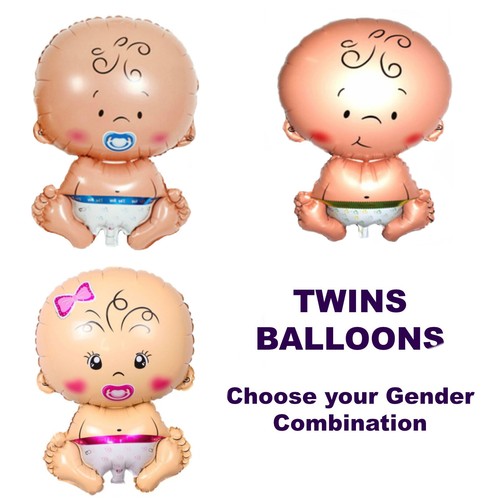 Twins Balloons Unisex Boy Girl Baby Shower Foil Decorations 1st Birthday Party Ebay