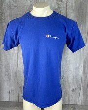 Vintage 90s Champion T Shirt Blue Made In USA Mens Size L (Fits Like M Chest 38)