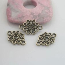 20pcs 12 19mm Antiqued Bronze Color Cute Flower Connector Pendant Charm G1870