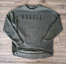 NO BULL Fleece Sweatshirt Womens Green Fleece Activewear Crew Neck - S Read 