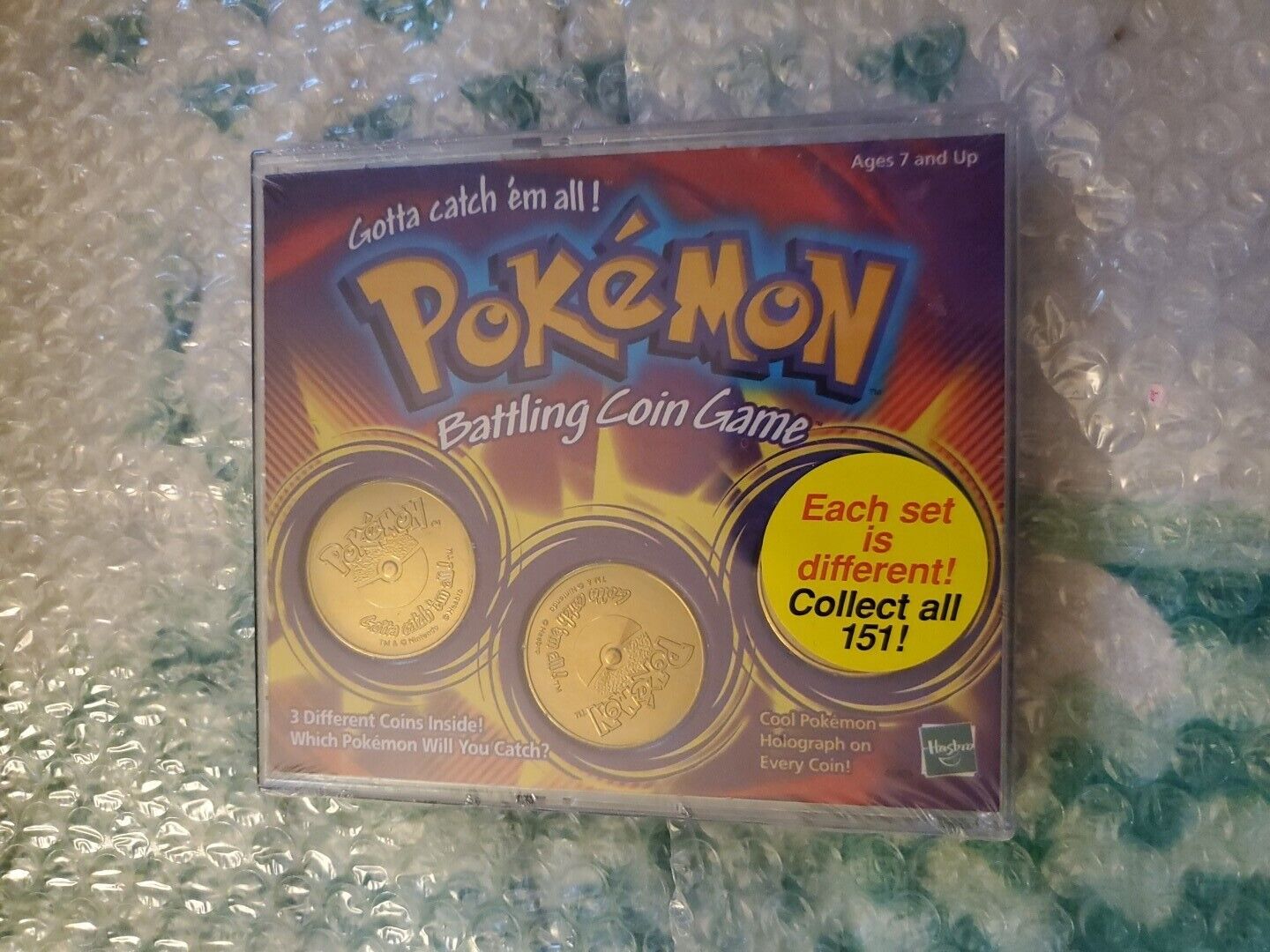 Hasbro Pokemon Battling Coin Game 3 Unique Coins 1999 for sale