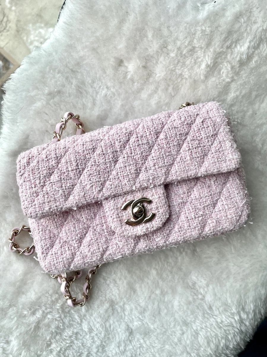 Chanel 21S Pink Tweed Mini Rectangle