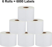 6 Rolls 2-1/4" x 1-1/4" Multipurpose 6000 Thermal Labels 30334 - NOT for Dymo