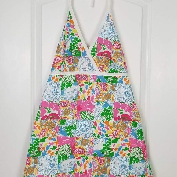 Lilly Pulitzer Preppy Patchwork Halter Dress - image 3