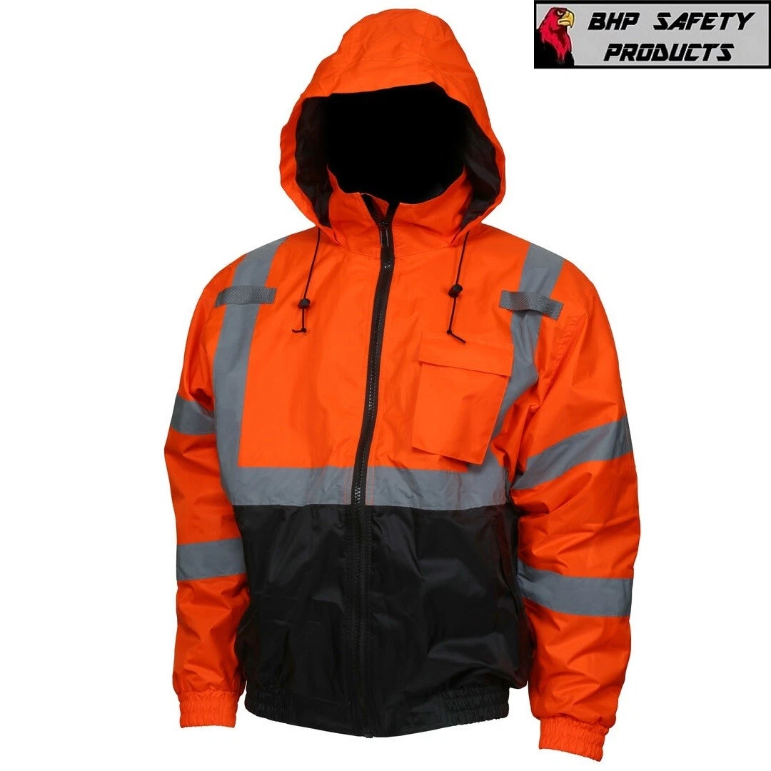 REFLECTIVE BOMBER JACKET HI-VIS ORANGE WATERPROOF MCR SAFETY CLASS 3 (SM - 5XL) - product detail image 1