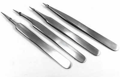 4er Set Uhrmacher Pinzette Splitter  Mikro