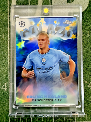 2022-23 Topps Chrome Erling Haaland Golazo BLUE Refractor 1:890