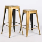 TOLIX INSPIRED METAL BAR STOOL BRASS STYLE GOLD INDUSTRIAL BREAKFAST CAFE GARDEN