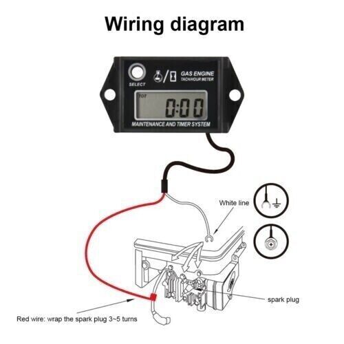2 In Tachometer Tiny Tach Digital Hour Meter & Tachometer – Fits - Foto 12