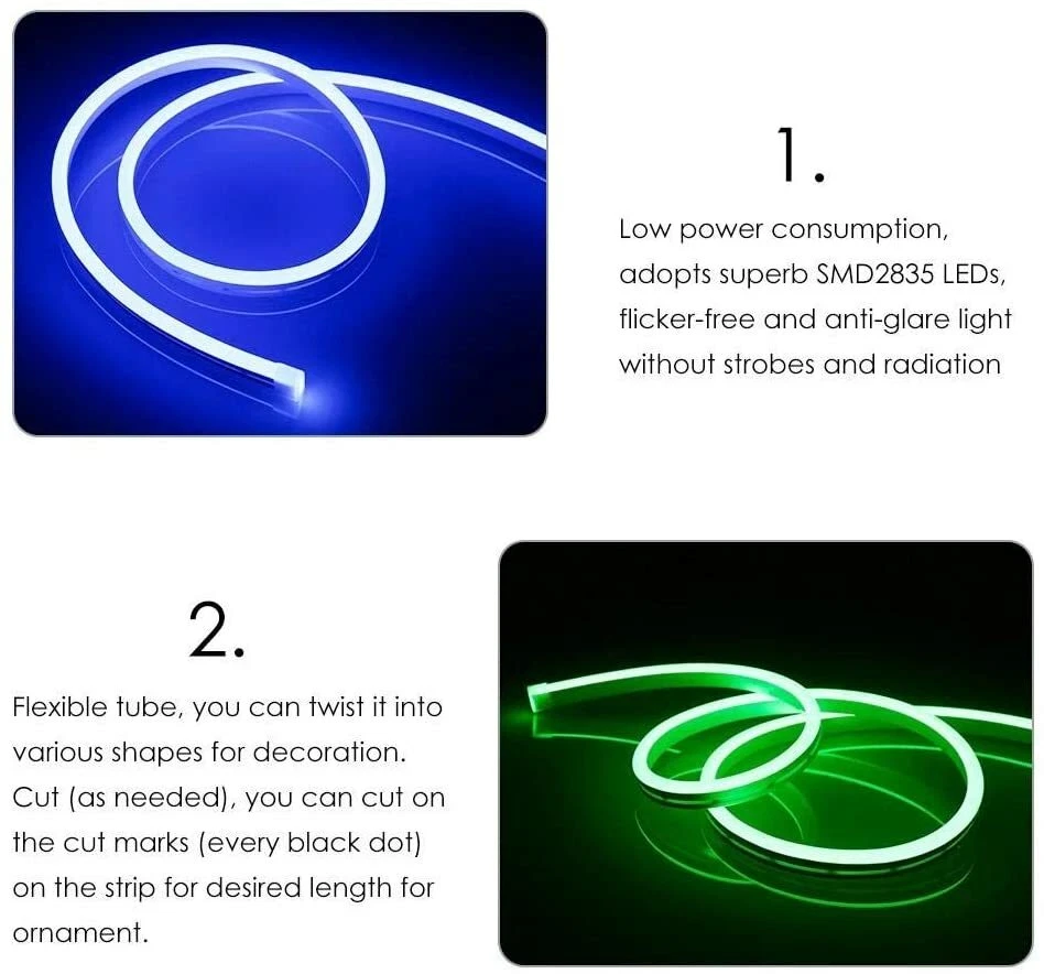 12V Flexible LED Strip Waterproof Sign Neon Lights Silicone Tube 3M WIFI KIT USA - Image 3 of 4