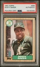 1987 Topps #565 Dusty Baker HARD AUTO PSA/DNA Cert Authentic Oakland A's
